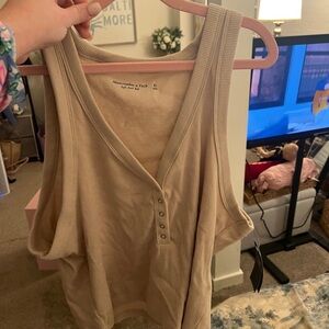Abercrombie & Fitch Light Beige Tank Top NWT SIZE XL soft rib